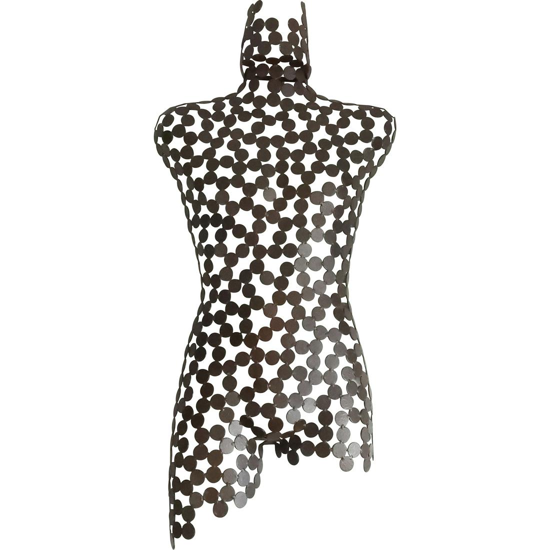 Mid-Century Modern Design Small Metal Discs "Body Torso" Wall Sculpture 37 inches length (1 of 20)