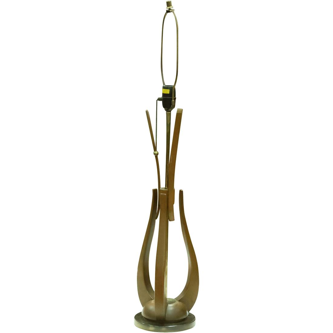 Vintage Mid-Century Modern Danish Modern Sculptural Walnut Table Lamp 41.75 in. overall height (1 of 20)