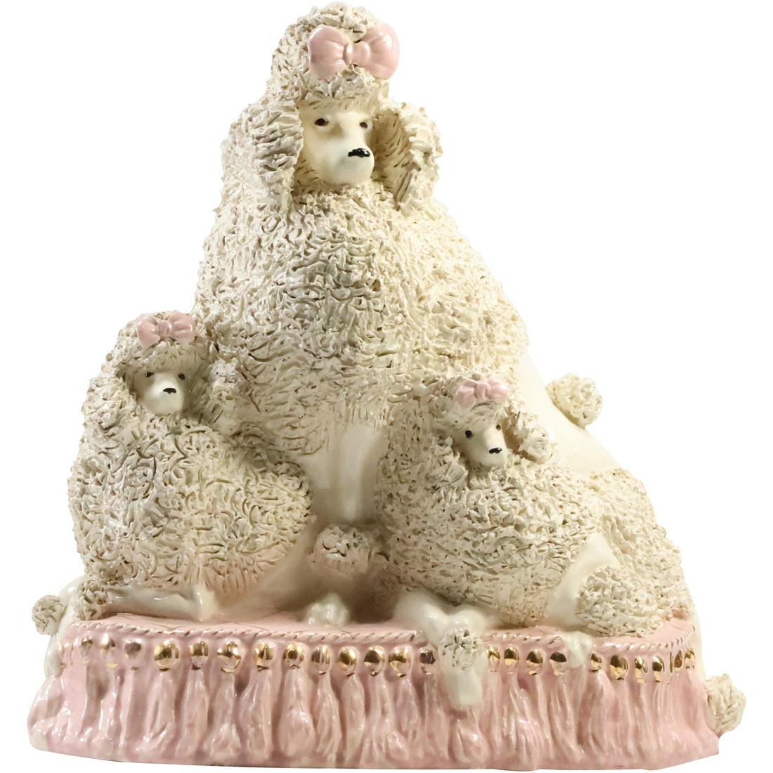 Quality Ceramic Grouping of Three French Groomed Poodle Dogs 13 in. x 12.5 in. x 7 in. (1 of 20)