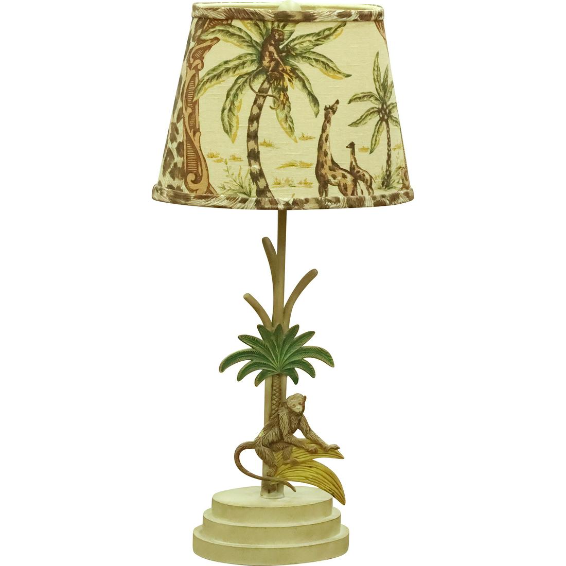 Hollywood Regency Decorator Table Lamp Monkey Under Palm Tree 23.5 in. height (1 of 20)