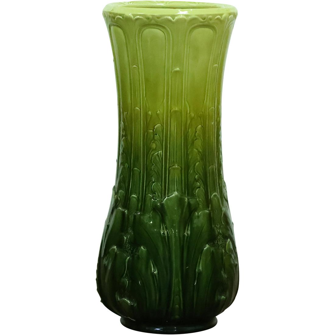 Leeds Art Pottery Tall Green Glazed Umbrella Stand / Floor Vase 25.5 inches height (1 of 20)
