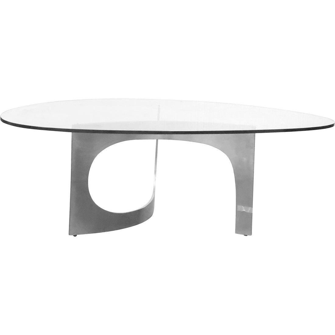 Knut Hesterberg German Aluminium Glass Sculptural Side Table 1970s 47 in. x 33.25 in. top (1 of 20)
