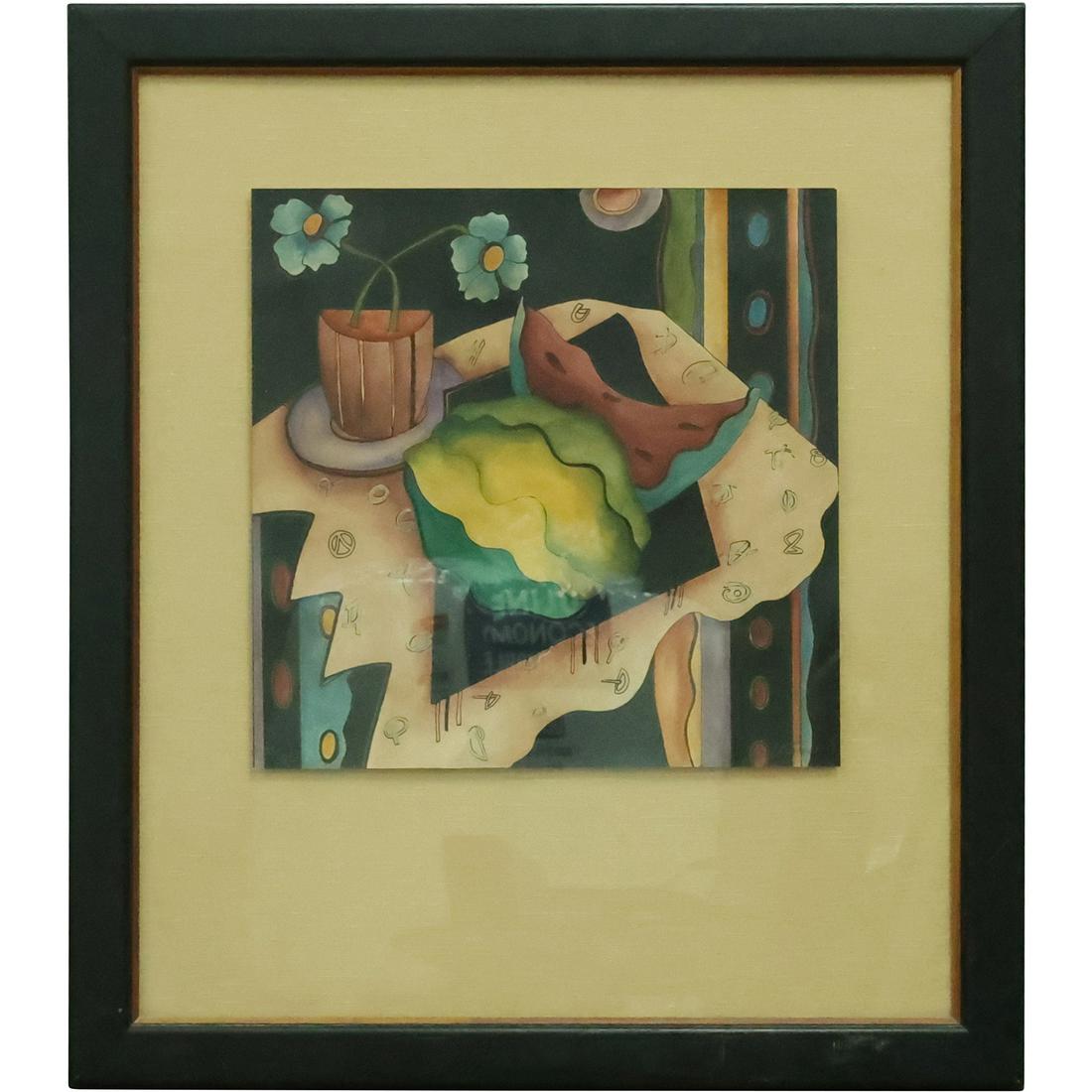 Laura Artusio, American, Mid-Century Modern Still Life Composition Color Lithograph #70/275, Framed (1 of 19)