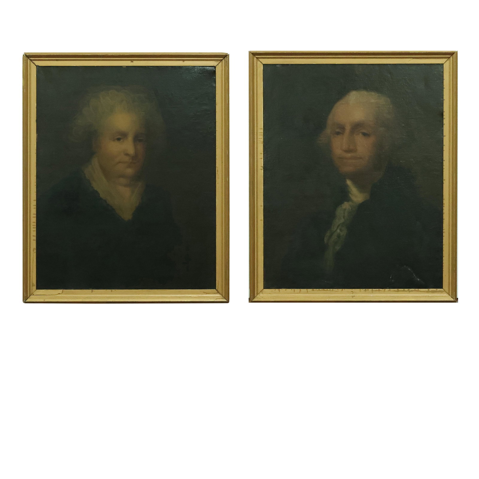 [2] 19th C. Circa 1850 Oil Portraits George & Martha Washington Professionally Restored and Relined (1 of 19)