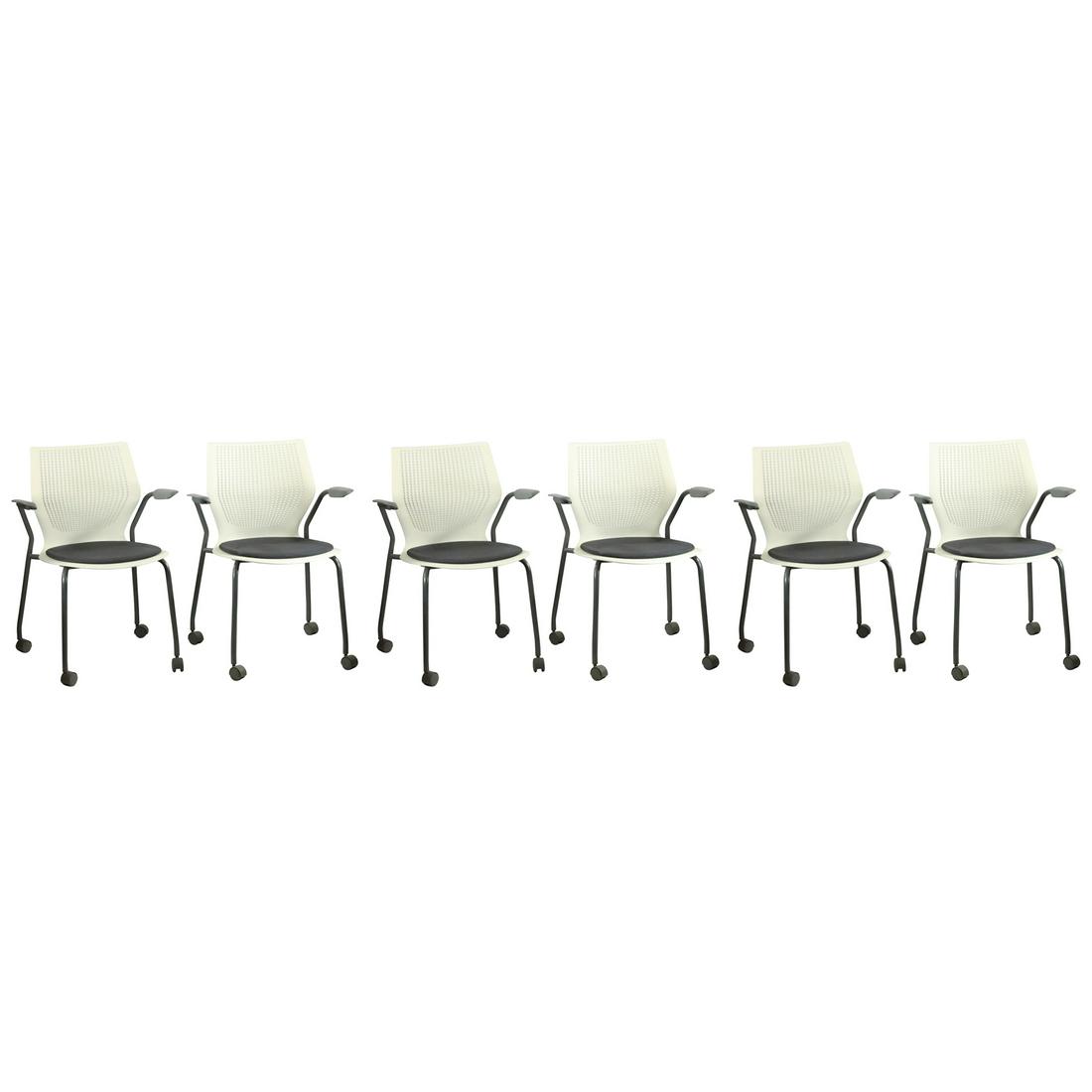[6] KNOLL "Multigeneration" Mobile Side Chairs, marked: Knoll: [6] KNOLL "Multigeneration" Mobile Side Chairs, marked: Knoll. size: 33.25 in. x 25.5 in. x 20.5 in. For more additional photos please 