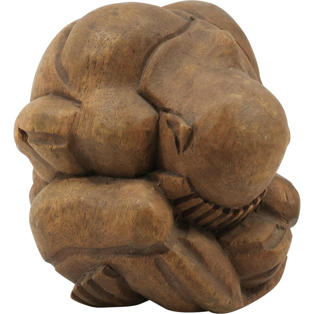 Hand Carved Bali Indonesian Wood Yogi Praying Buddha Sculpture (1 of 19)