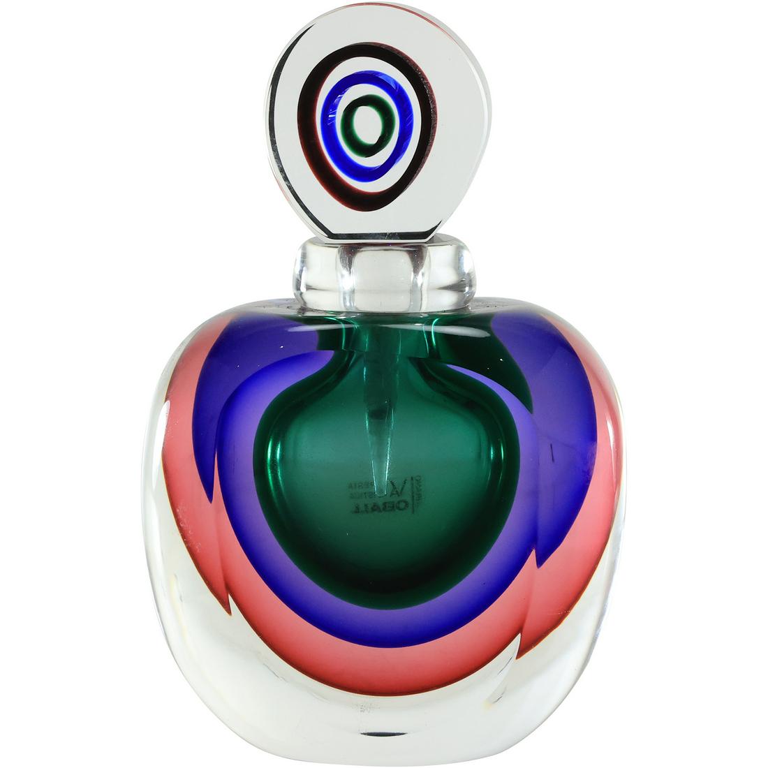 Murano Glass Jewel Tone Sommerso Style Perfume Bottle 6,75 in. x 4.25 in. (1 of 20)