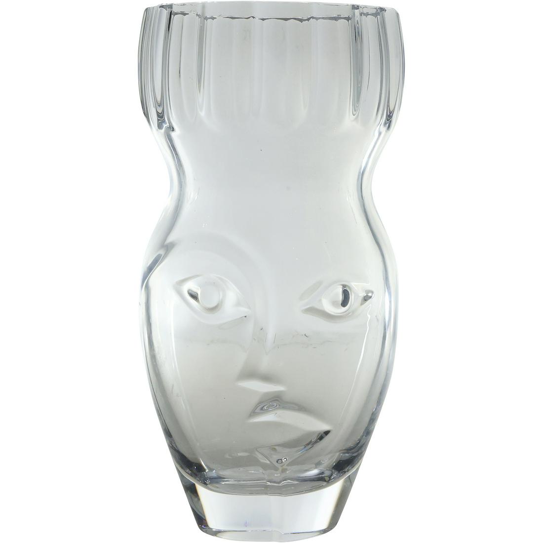 Orrefors Martti RytkÃ¶nen Clear Glass Vase, 1990s Production, Egyptian Series "Sadeh" 12.75 in. h.: Orrefors Martti RytkÃ¶nen Clear Glass Vase, 1990s Production, Egyptian Series "Sadeh" size: 12.75 in. height x 6 in. wide For more additional photos please 