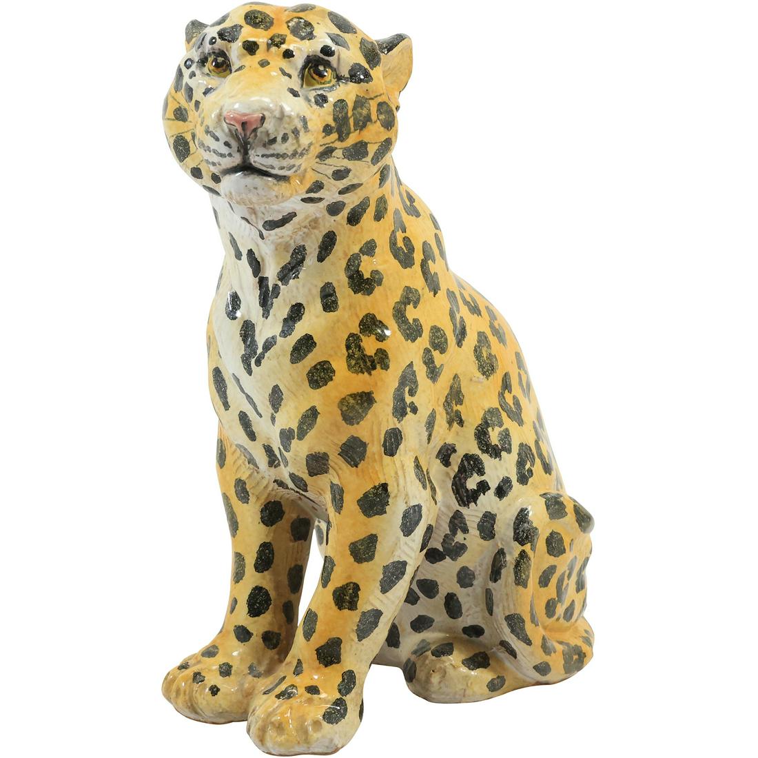 Italian Terra Cotta Pottery CHEETAH Figure Statue 9.5 in. height x 7 in. wide (1 of 20)