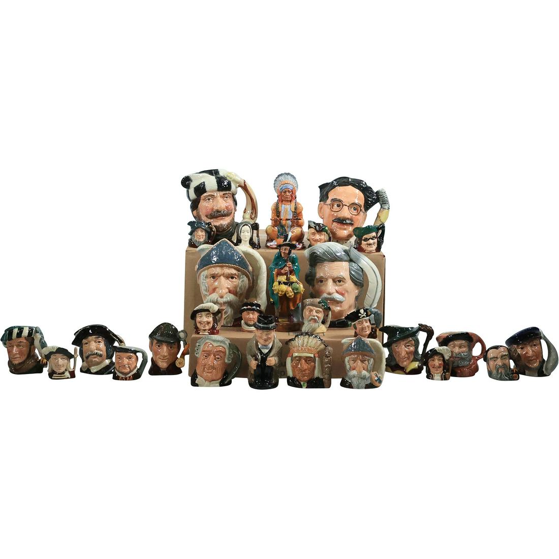 28 Pieces Estate Collection Assorted ROYAL DOULTON Character Toby Mugs Various Sizes (1 of 20)