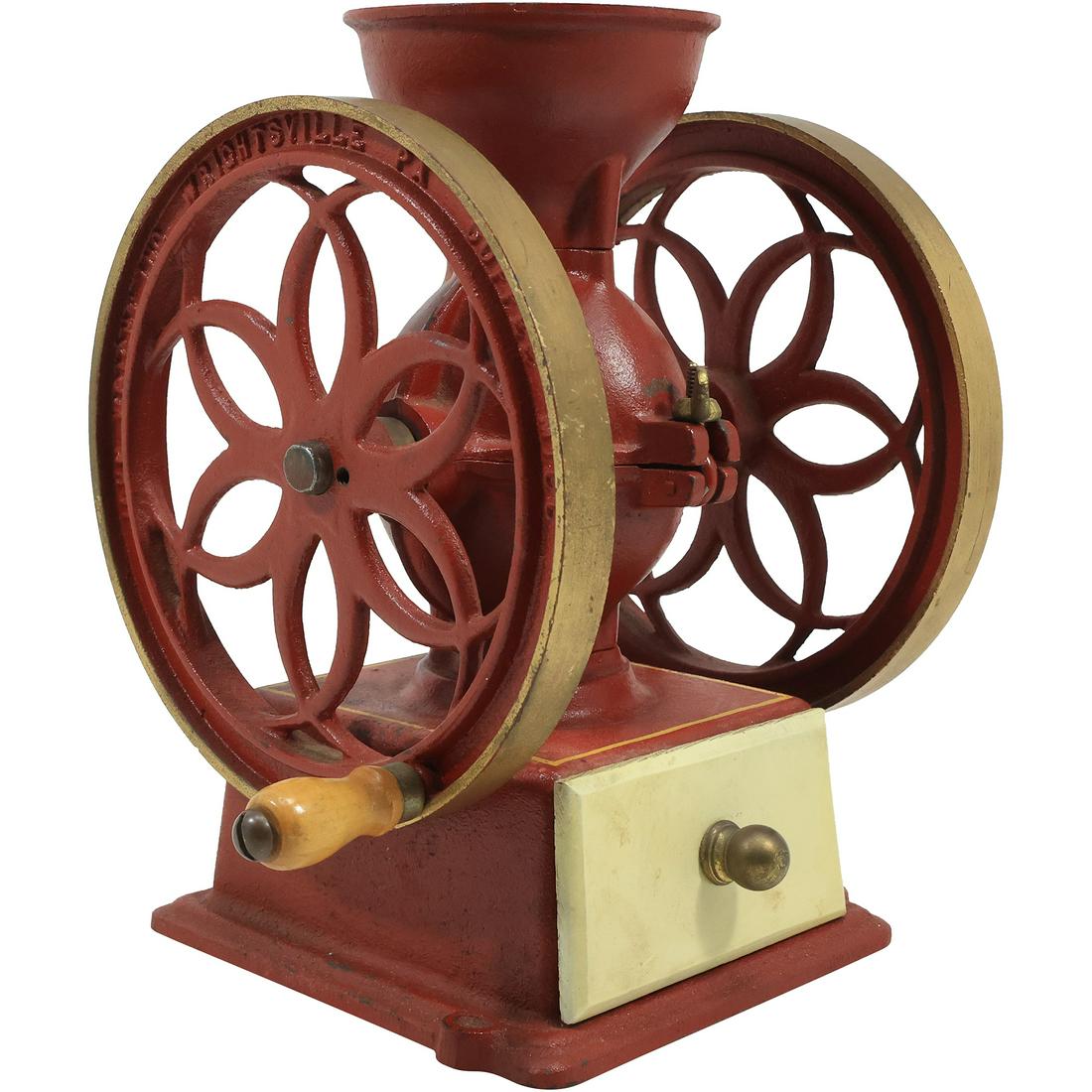 Small Cast Iron John Wright Coffee Mill Wrightsville Pa, Original Paint Finish 9.75 in. height (1 of 20)