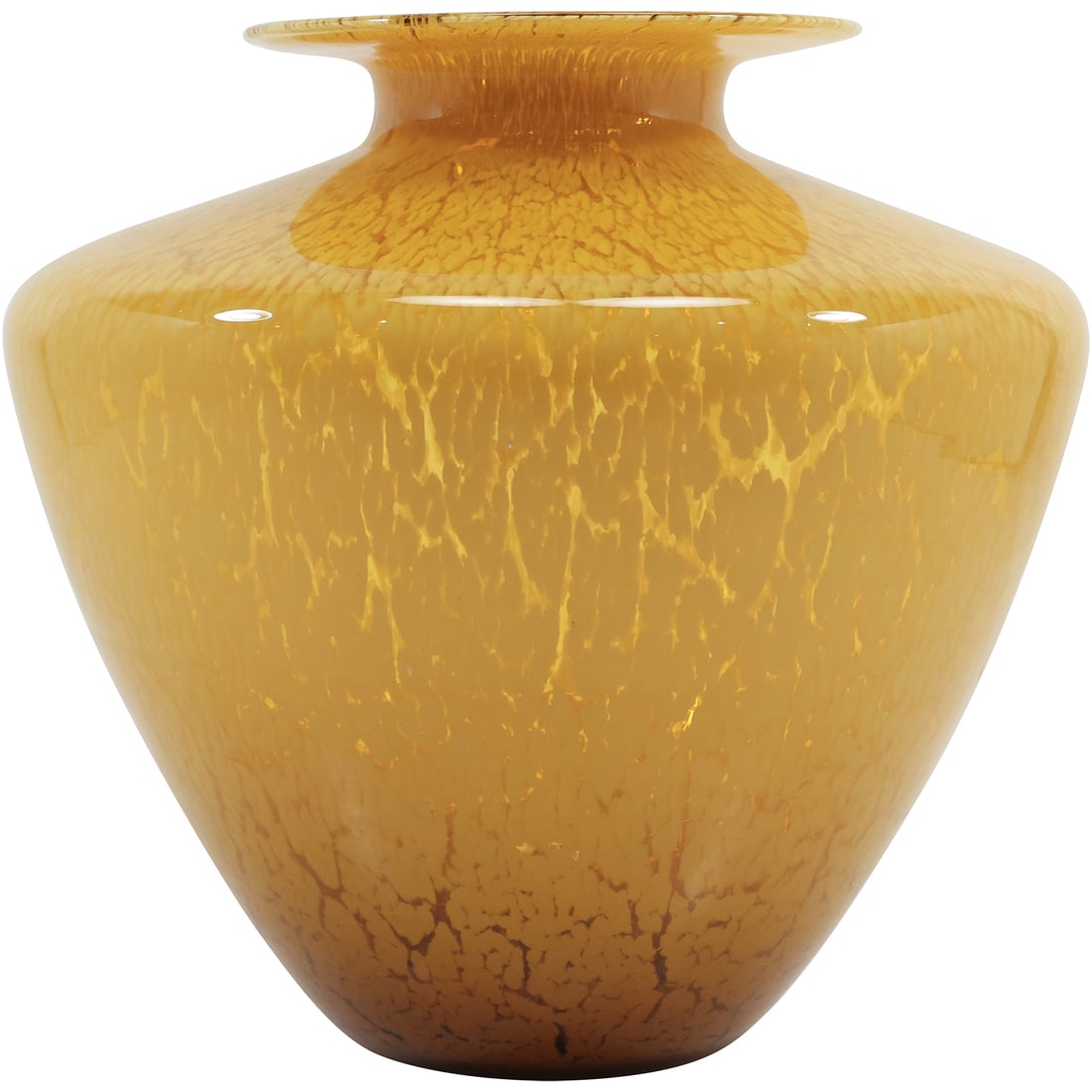 Mid-Century Modern Yellow Amber Glass Vase 10.25 inches height x 11 in. wide (1 of 20)