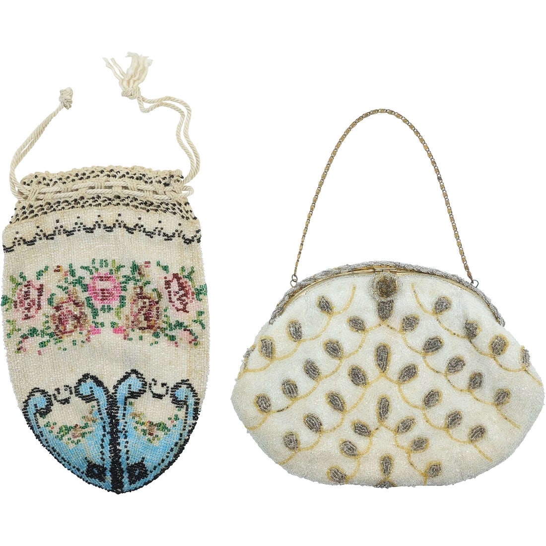 [2] Vintage Beaded Purses: Roses 9 in. x 5.75 in.; Gold 6.25 in. x 8.75 in. (1 of 20)