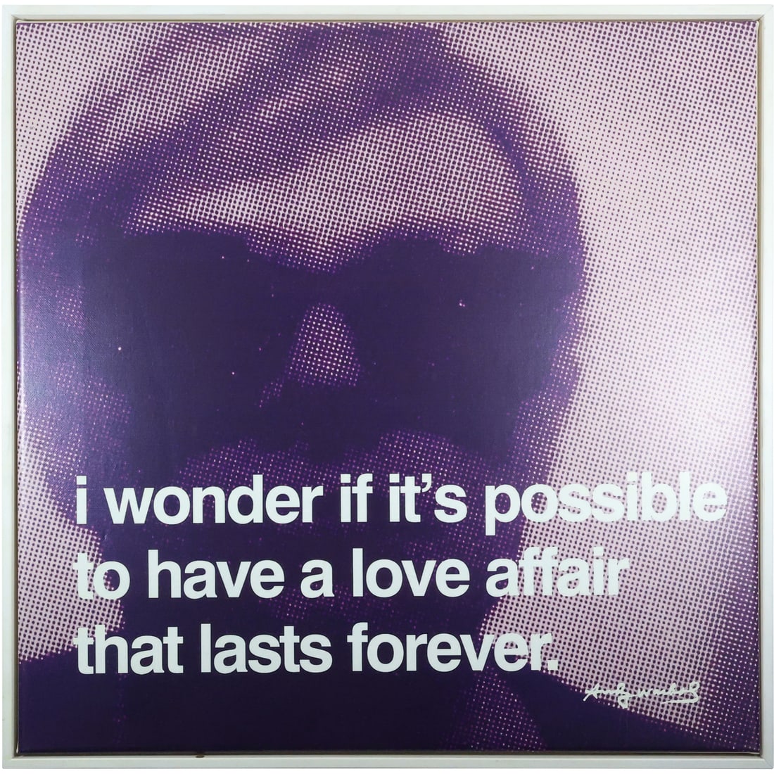 ANDY WARHOL Giclee Lithography on Canvas "I Wonder If It's Possible To Have A Love Affair (1 of 18)