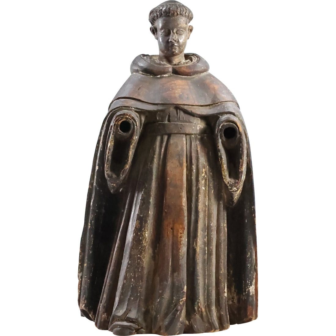 St Francis of Assisi 18th C. Carved Wood Statue in Original Patina 15.5 inches height (1 of 15)