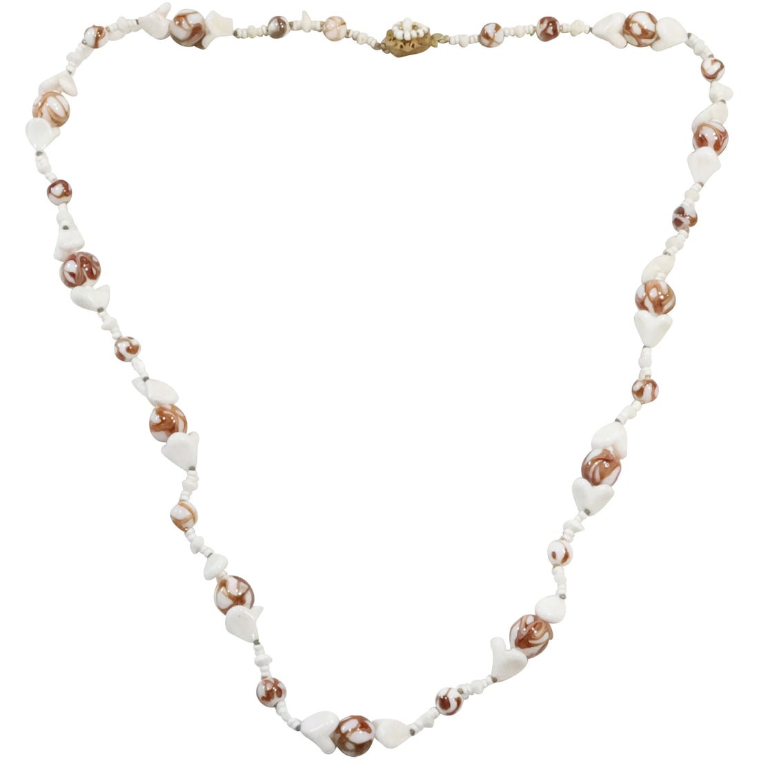 Miriam Haskell Vintage Milk Glass and Marble Brown Beads Necklace 29 in. x 5/8 in.: Miriam Haskell Vintage Milk Glass and Marble Brown Beads Necklace 29 in. x 5/8 in. Terms of Sale - Reminder: All descriptions and titles are solely opinions and do not warrant any guarantees. It is th