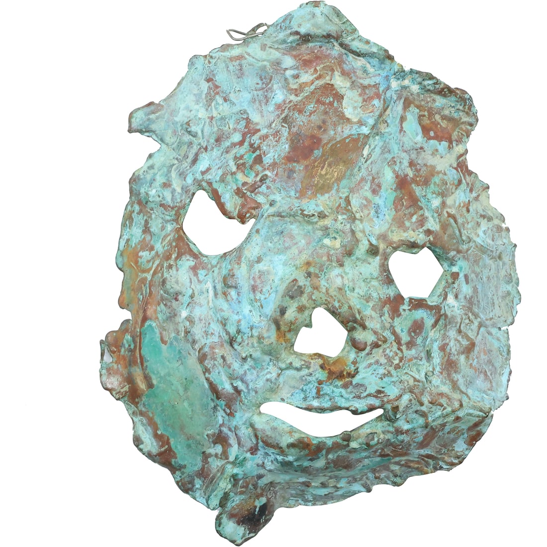 Baule Peoples Bronze Mask Grotesque Face 10 inches, Good Original Patina (1 of 20)