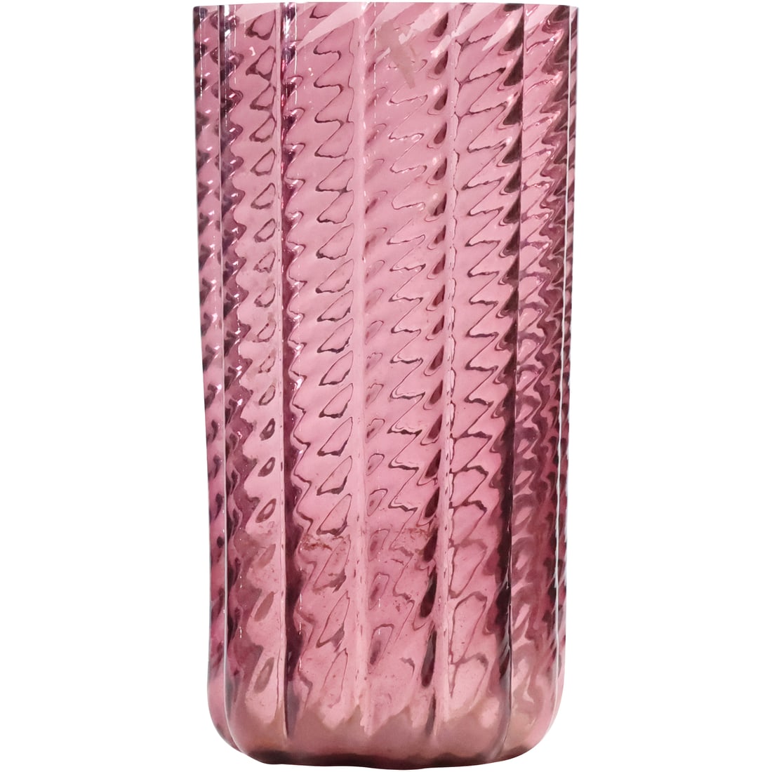 Unusual Ripple Pattern Mid-Century Modern Purple Amethyst Glass Vase 9.25 in. height (1 of 12)