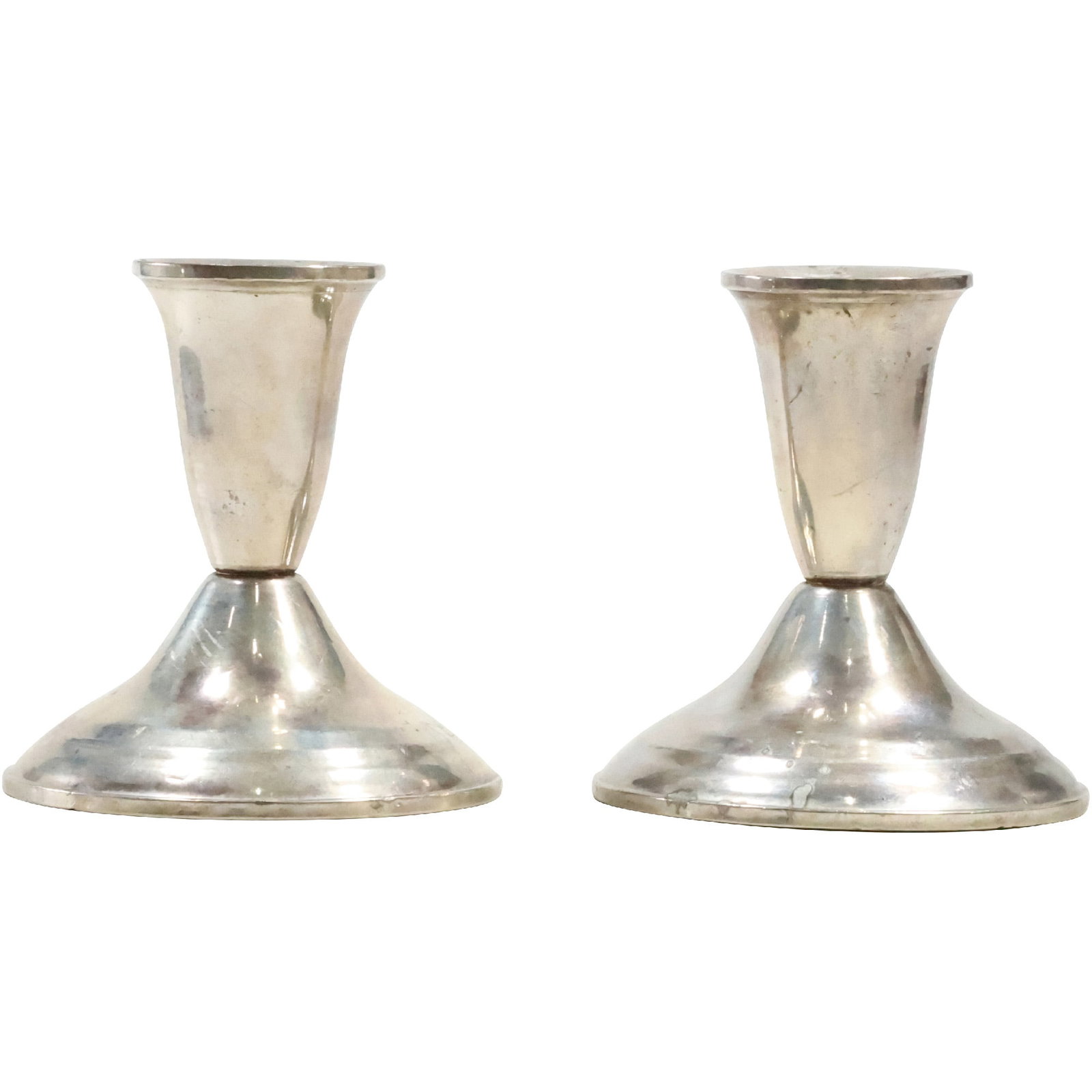 Pair Sterling Silver Weighted Candlesticks Duchin Creations 4 in. x 3 1/2 in. (1 of 15)