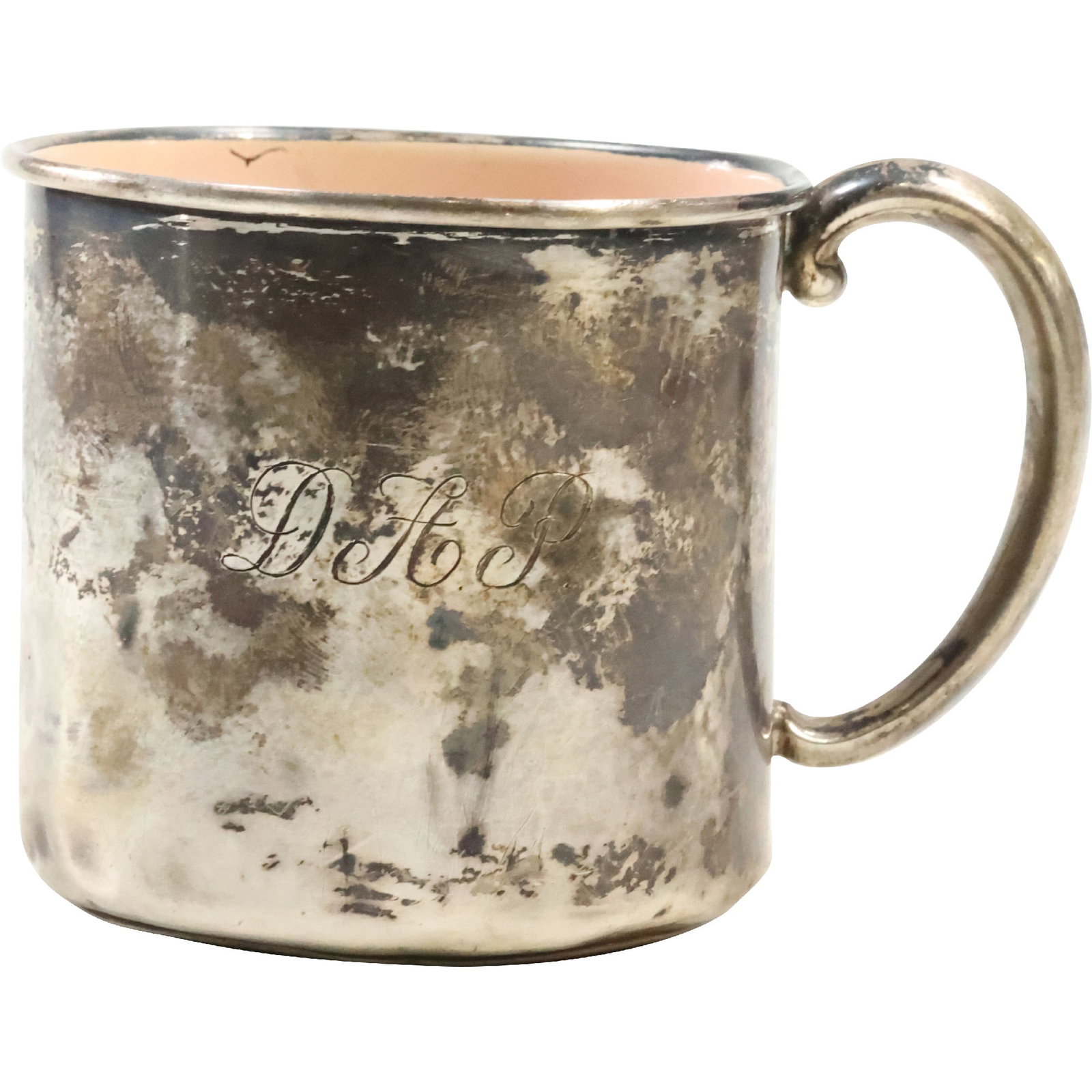 Reed & Barton Sterling Silver with Enameled Inside Cup with Handle 2 1/2 in. x 3 3/4 in. (1 of 13)