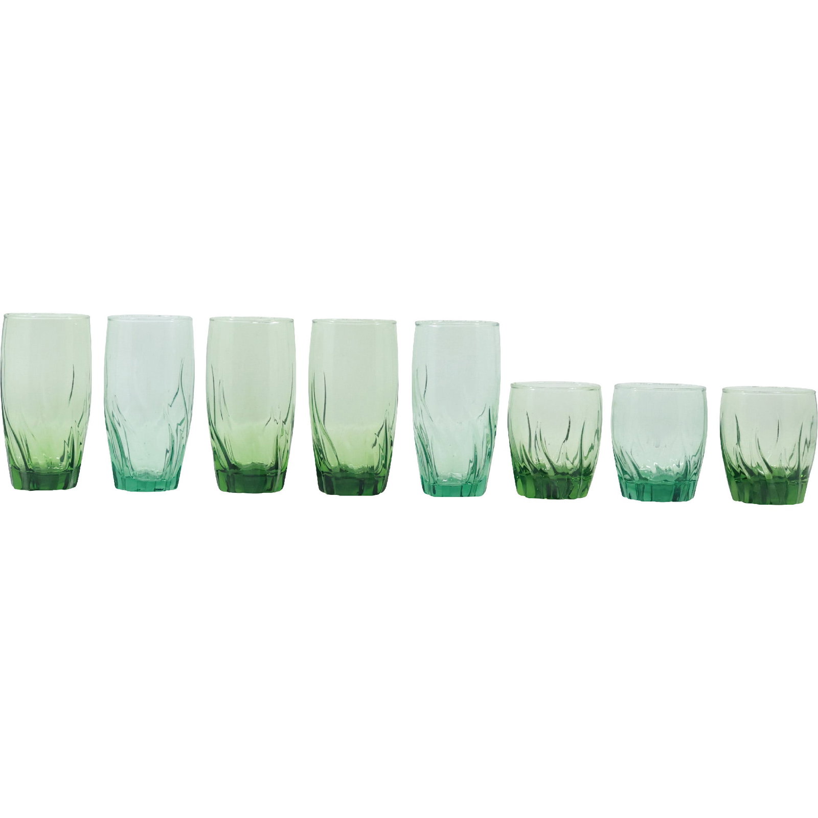 [8] Green Anchor Hocking "Central Park" Barware Glasses 5 Large and 3 Small (1 of 20)