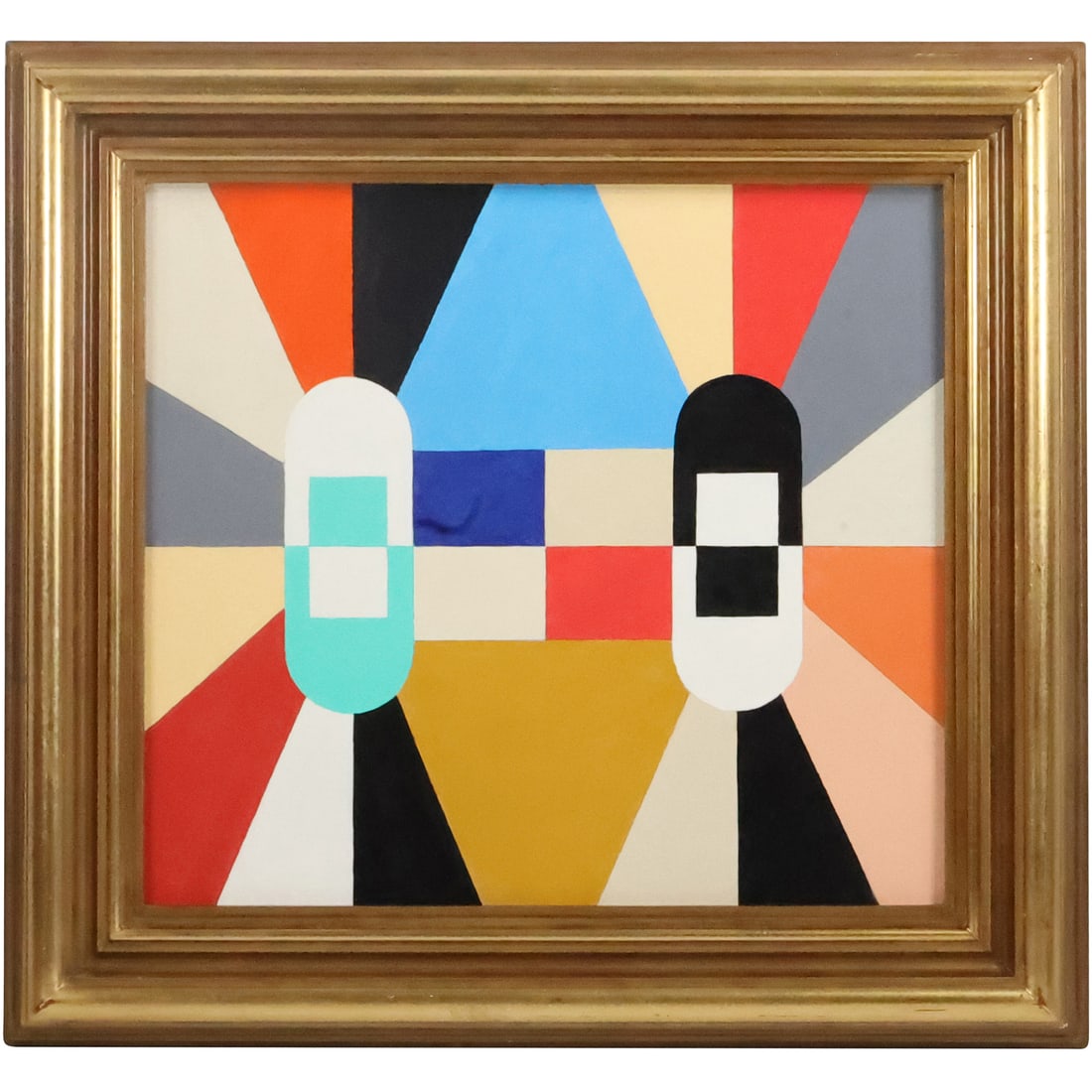 Steven Jennis, American, Oil on Board Painting Colorful Optical Art, Framed, Signed (1 of 20)