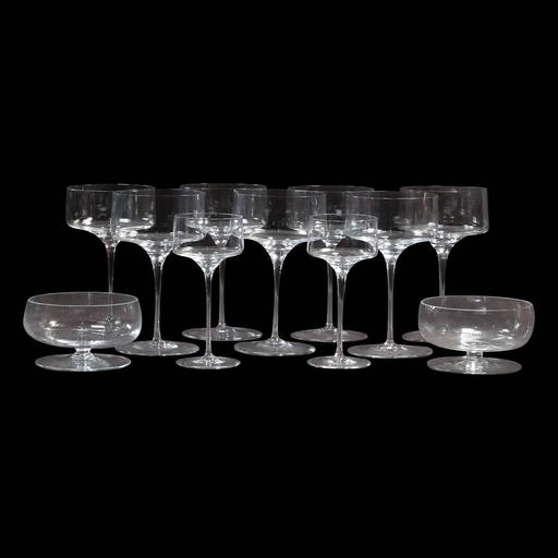 [11] Crystal Glass Cocktail Stemware In 3 Assorted Sizes