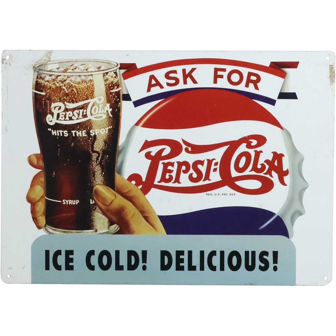 Pepsi Cola Tin Advertising Sign 11.75 in. x 16.75 in. (1 of 18)
