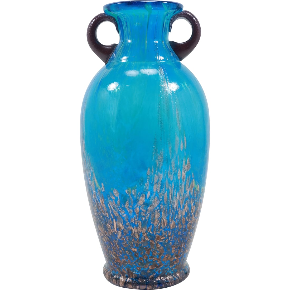 Vintage Dale Tiffany Milano Favrile Aventurine Amphora 10 1/4" Vase: Vintage Dale Tiffany Milano Favrile Aventurine Amphora 10 1/4" Vase size: 10.25x4.5