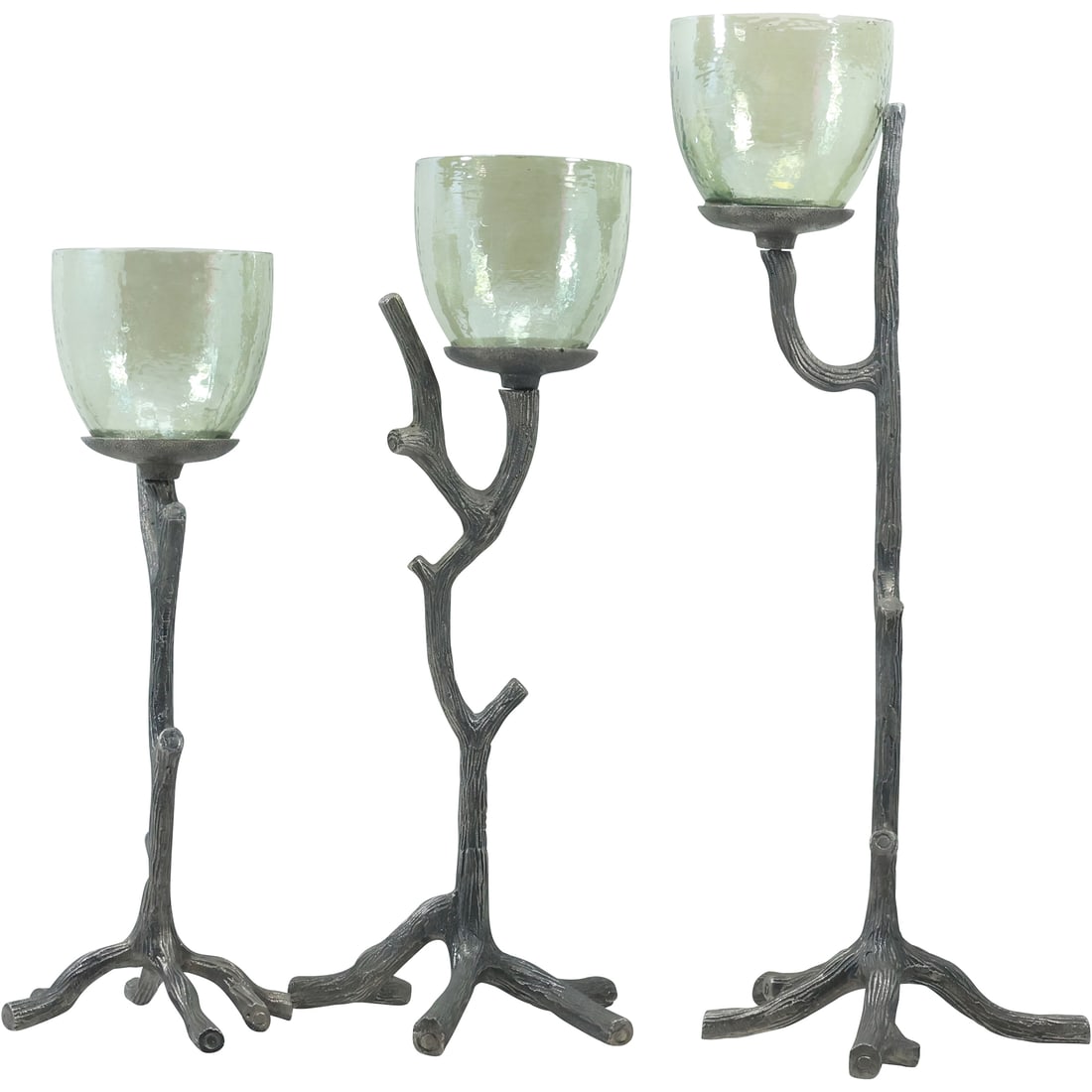[3] Assorted Cast Metal Tree Trunk Candle Holders 16 in., 18.25 in. & 21.25 in. height (1 of 20)