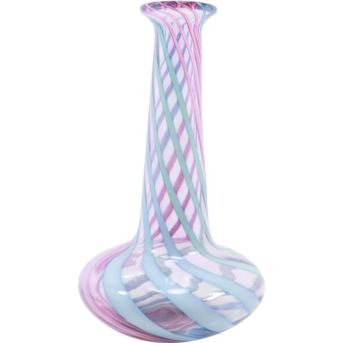 Fine Italian Art Glass "Genie" Vase with Swirl Lattice Design 11.5 inches height x 6.5 in. wide base (1 of 18)