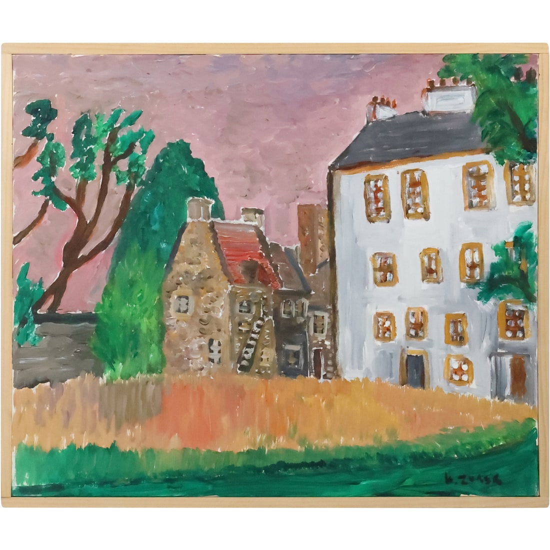 Herman Zuker, b. 1959, Polish-American, "Provence Landscape"  Acrylic Painting, Signed, circa 1997 (1 of 17)