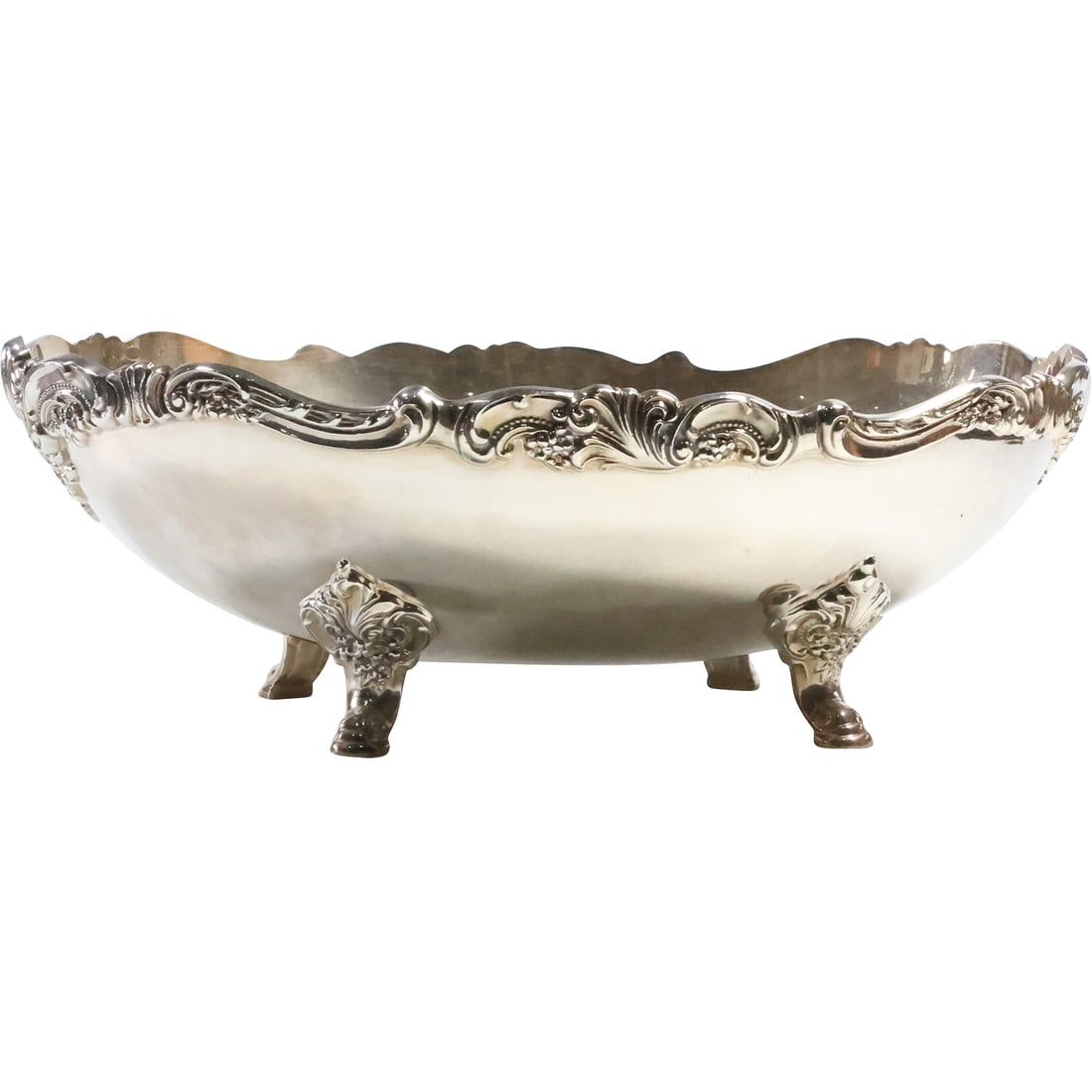 Wallace 214 Large Oval Silver Plate Footed Center Bowl 13.5 In. Length