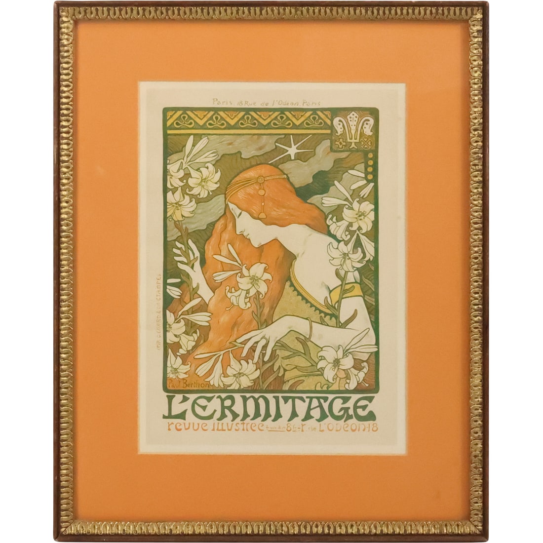 Paul Berthon L'Ermitage Art Nouveau Woman Poster Print Framed (1 of 15)