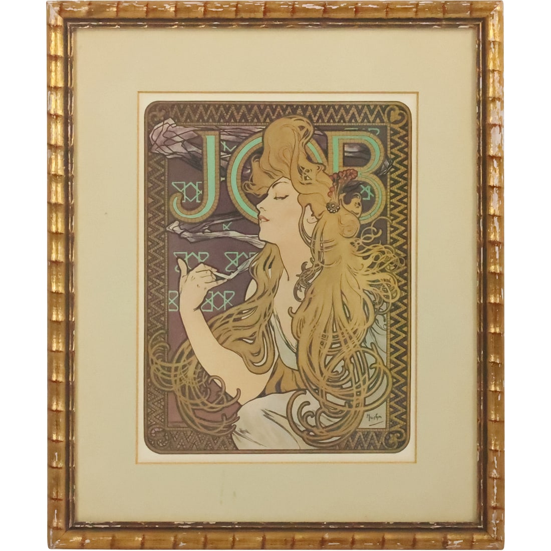 Alphonse Mucha Framed Lithograph Print "JOB" Cigarette Papers Advertising (1 of 12)