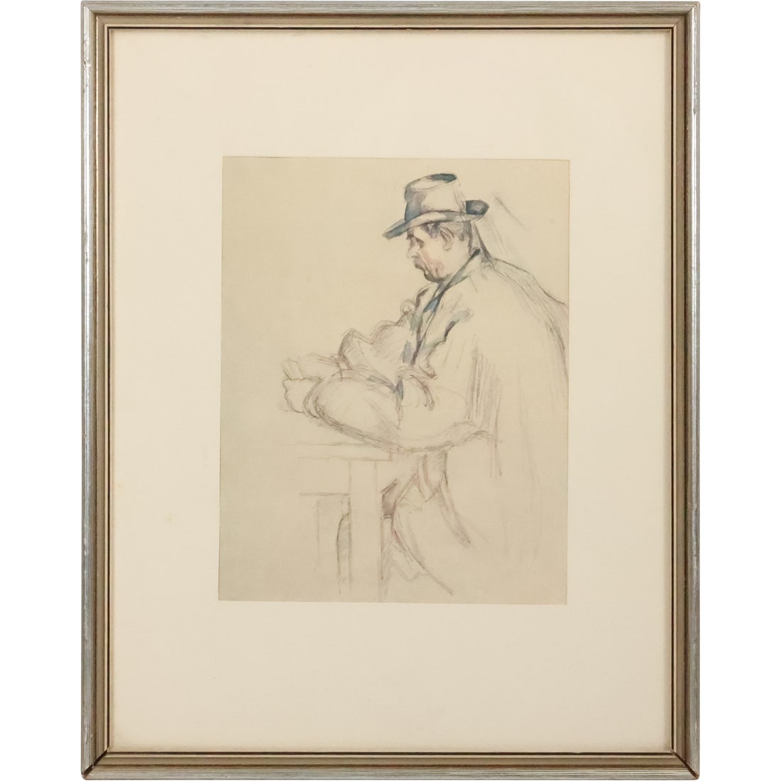 Paul Cezanne, Vintage Lithograph "Card Player", Framed (1 of 9)