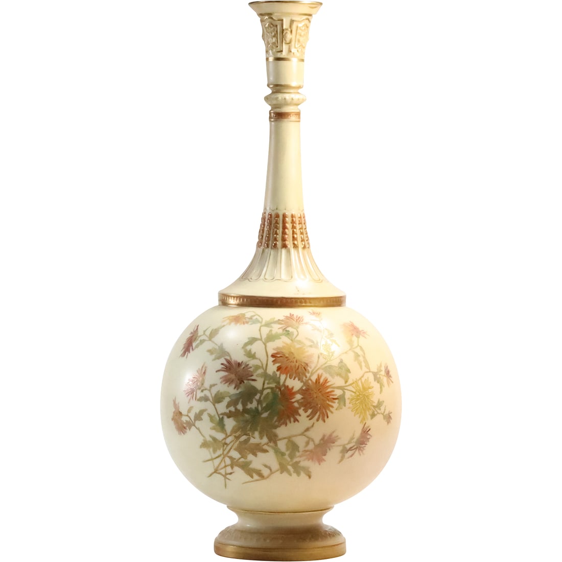 Large Middle Eastern-style Royal Worcester vase with gilt chrysanthemum 17 inches height (1 of 14)