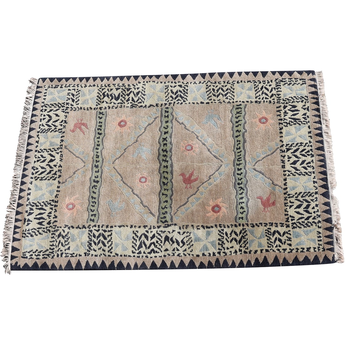 Hand Made Wool Tribal Pattern Rug 48.25 inches by 74 inches (1 of 13)