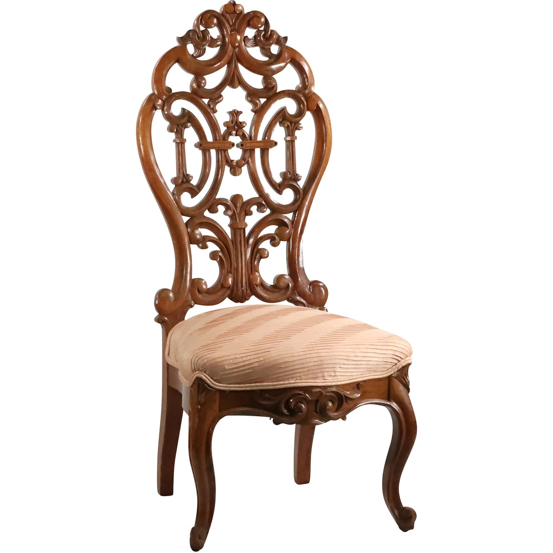 attributed to John Meeks, Fancy Victorian Walnut Music Room Parlor Chair 43 inches height (1 of 19)