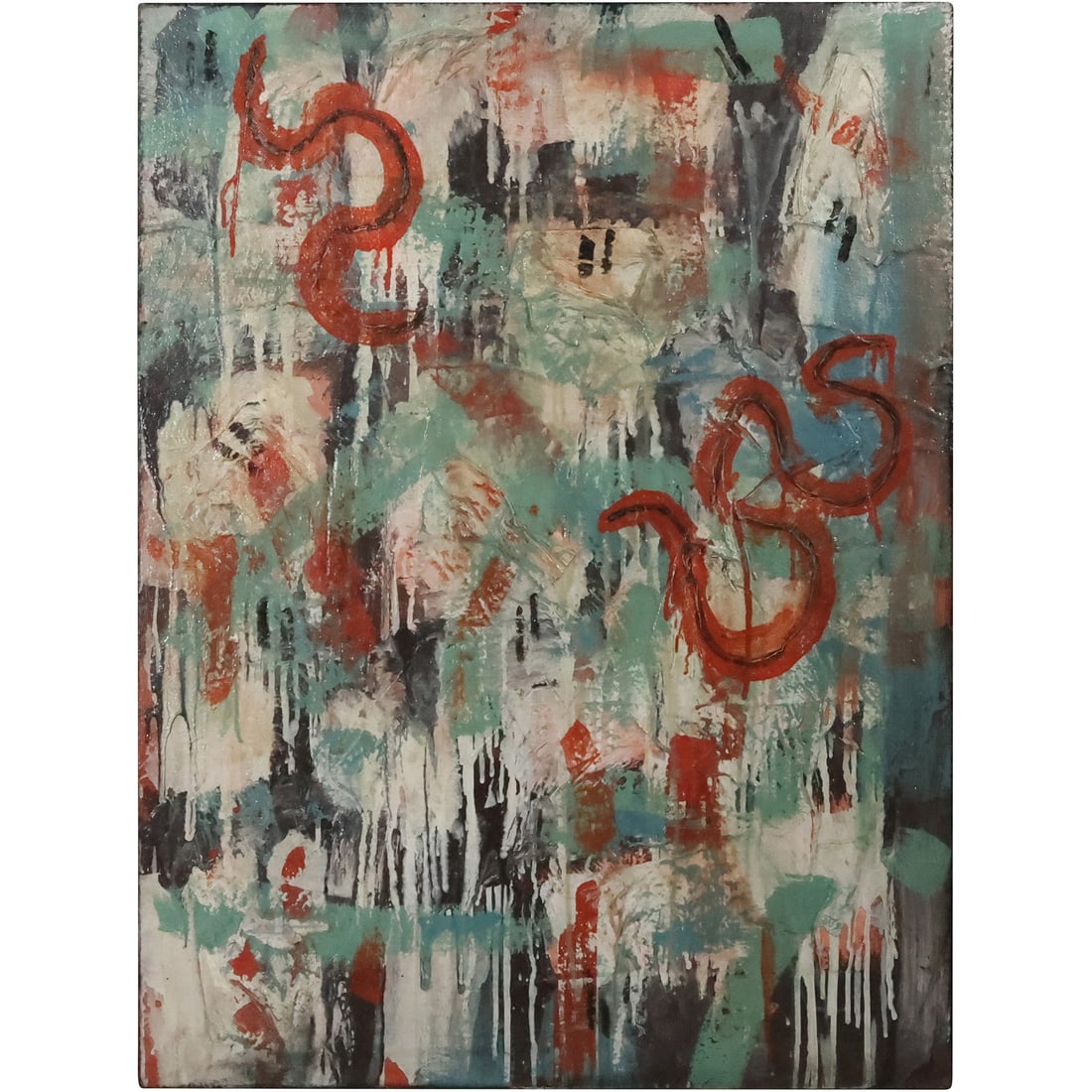 Bill Ryan, Contemporary Abstract Expressionism Oil on Wood Board Painting 40 in. x 30 in. (1 of 20)