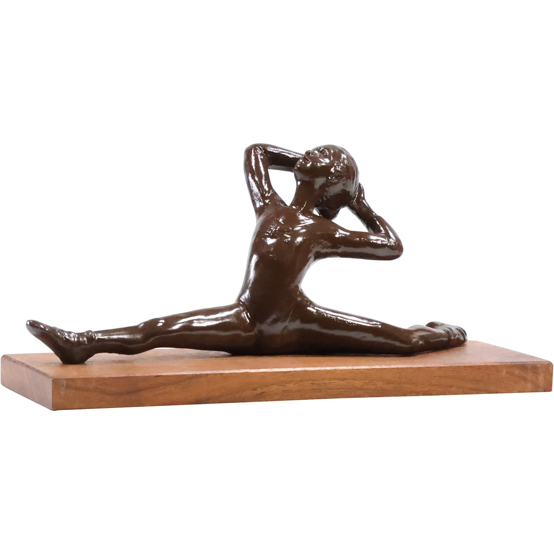 Mid-Century Modern Ballerina Statue Sculpture Mounted on Wood Base - Hard Plaster Composition (1 of 20)
