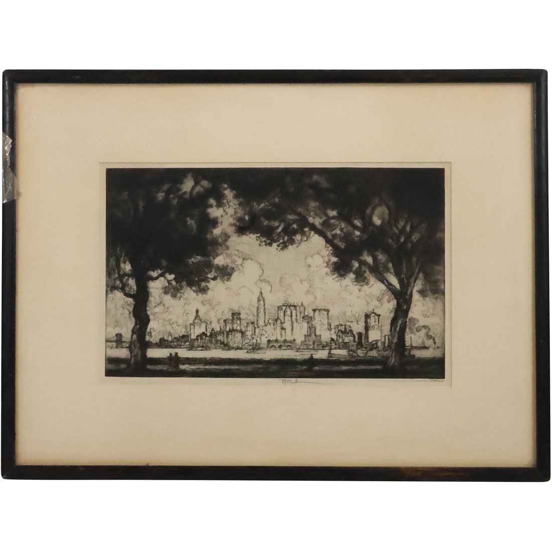 JOSEPH PENNELL 1857-1926, Original Signed Etching NEW YORK FROM GOVERNORS ISLAND (1 of 20)