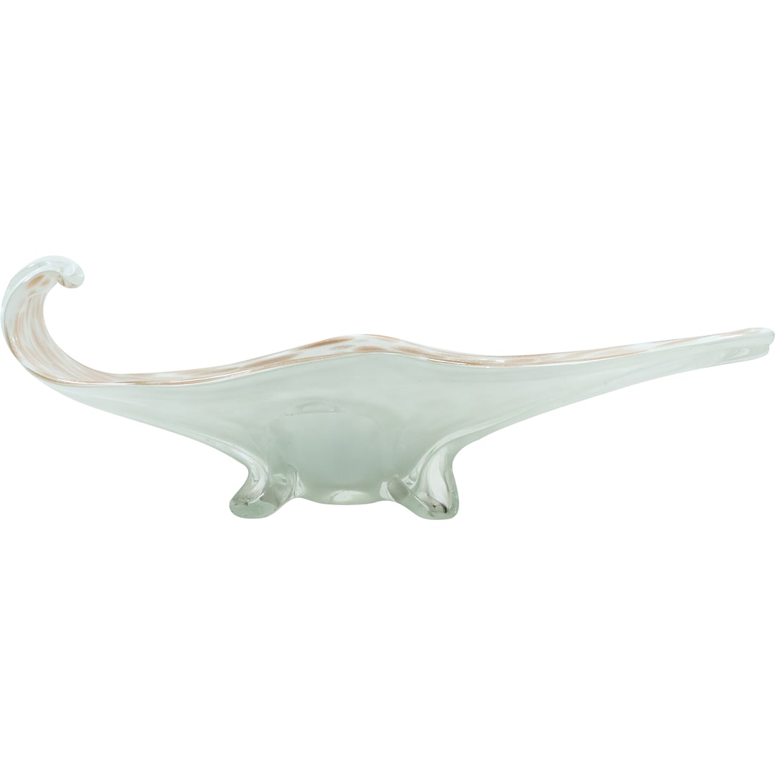 Large Murano Art Glass Curled Sides Boat Basket Bowl 22 inches length (1 of 20)