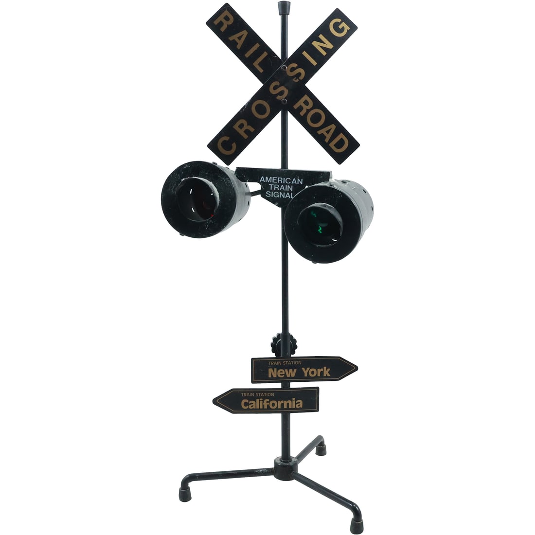 Novelty Metal Rail Road Crossing Table Lamp 19.25 inches height x 7.5 inches wide (1 of 20)