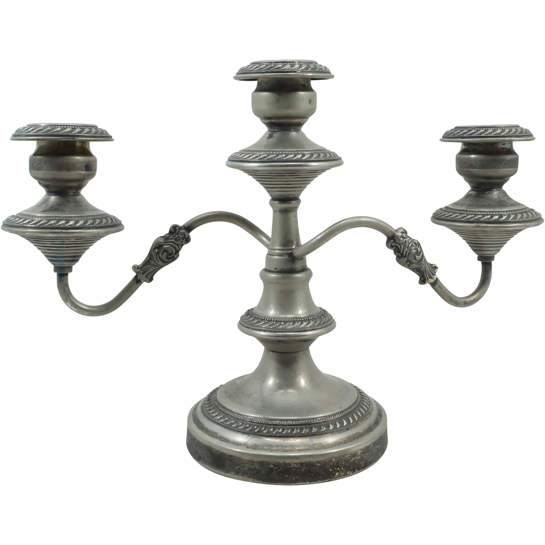 Classical Regency Silver Plate Triple Candelabra 10.75 inches height x 15 inches length (1 of 20)