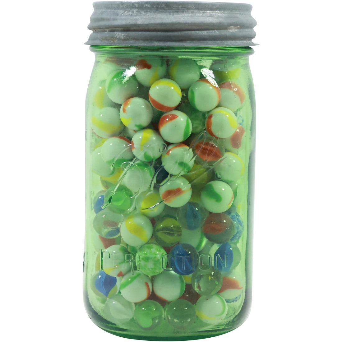 Glass BALL Canning Jar Full of Marbles (1 of 15)