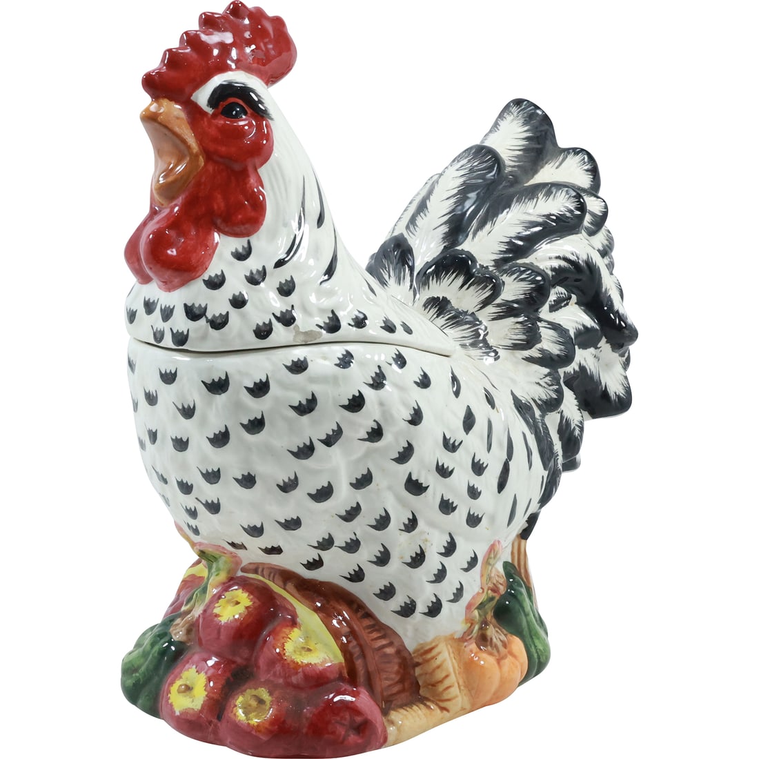 Novelty Ceramic ROOSTER Figurative Cookie Jar 12 inches height x 10.5 inches length (1 of 20)