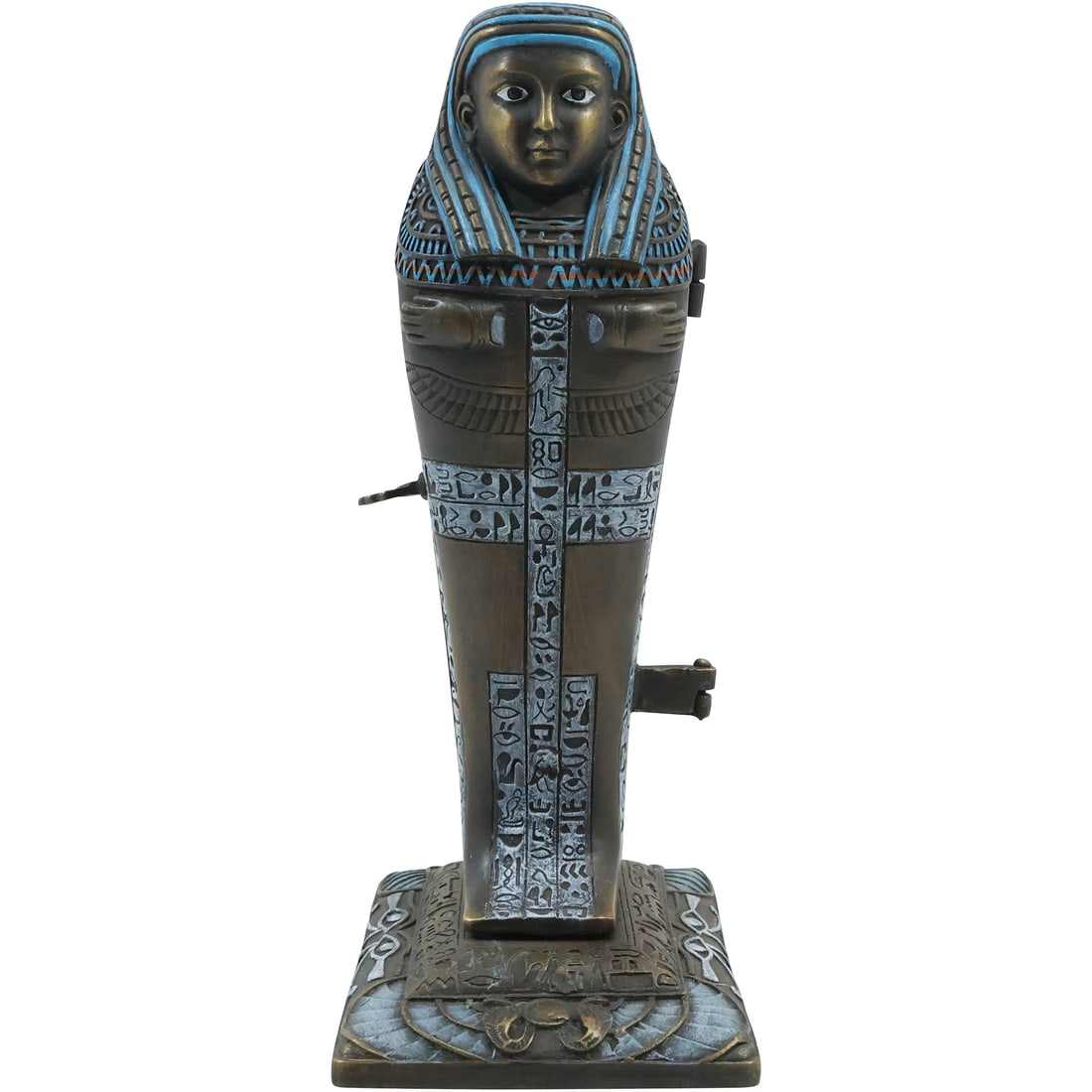 after Bergman, Vienna Bronze Egyptian Sarcophagus Opens Exposing Nude Woman 8.5 in. height: after Bergman, Vienna Bronze Egyptian Sarcophagus Opens Exposing Nude Woman 8.5 in. height, bears signature, good patina. size: 8.5 in. x 3.5 in.