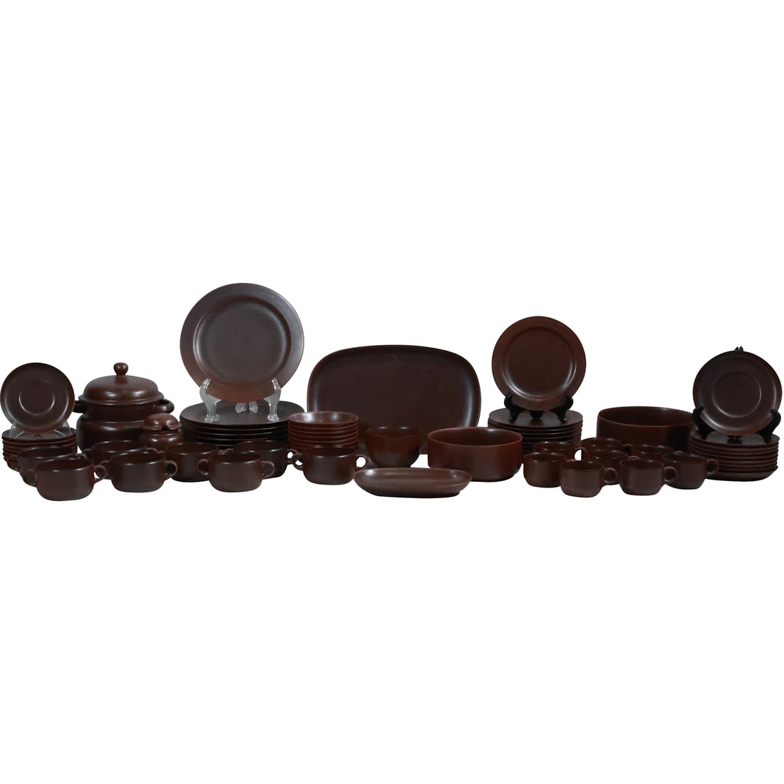 65 Pieces Arzberg Germany Brown Glazed Ceramic Dinnerware Set (1 of 20)