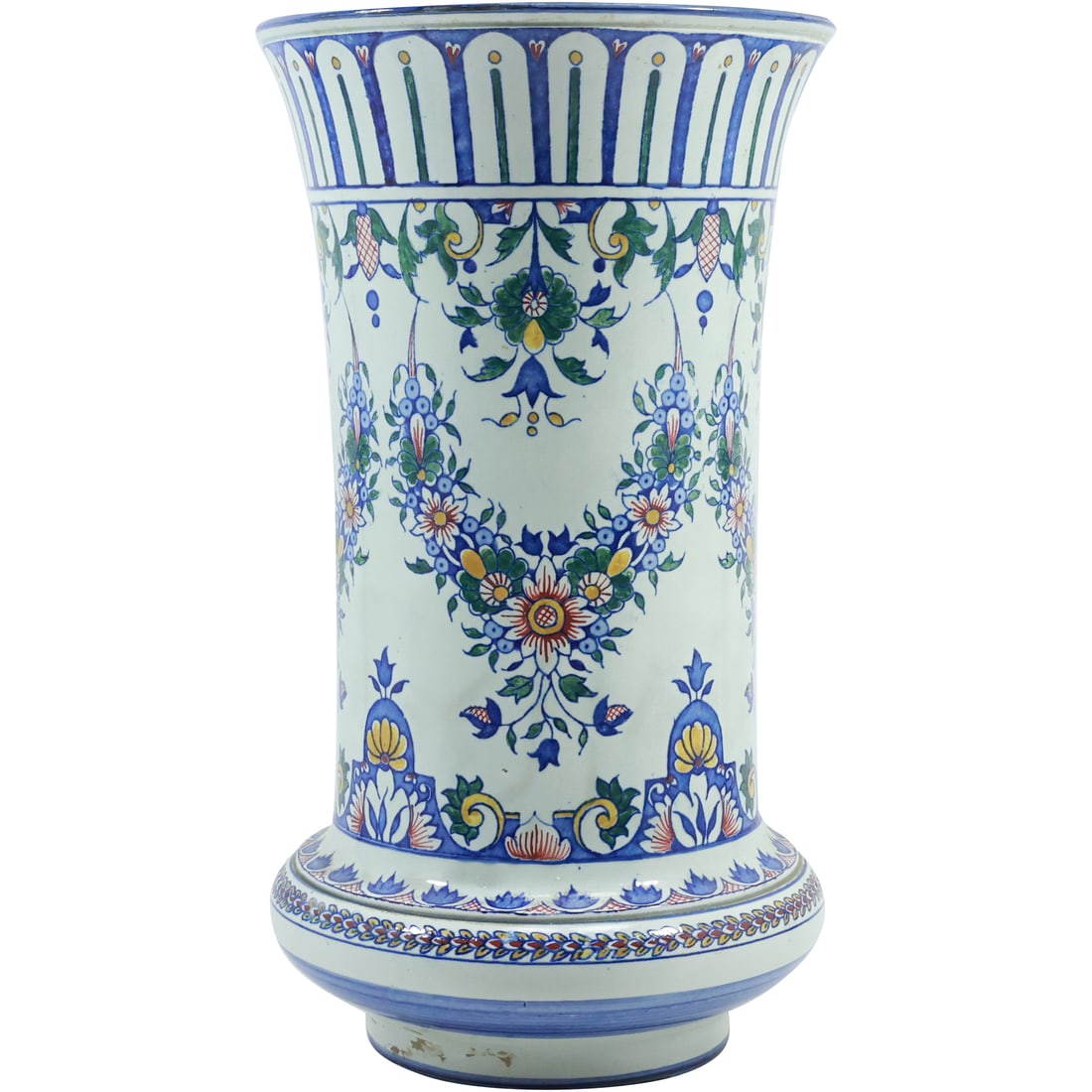 Gien Pottery French Faience Blue and White Vase 13.25 inches height (1 of 20)